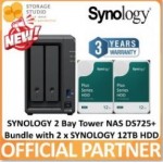 SYNOLOGY 2-Bay Diskstation DS725+ Bundle with SYNOLOGY HAT3300 HDD 2 x 12TB